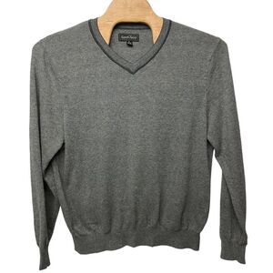 Kenneth Roberts Platinum Long Sleeve V-Neck Pullover Sweater Gray‎ Sz XL Preppy